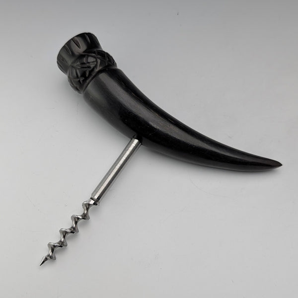 ヴィンテージ 角型木製ハンドル アザミ装飾 ボトルオープナー